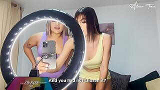 Brunette Bent Over for Licking.