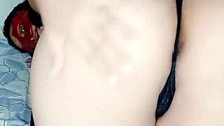 Curvy woman touches her big ass and tits alone, feeling sweet pleasure