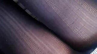 checking out nylon panties under skirt