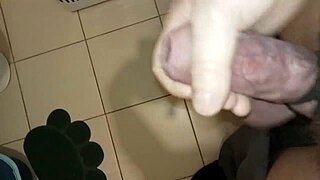 Bondage cock veins bulge with massive cumshot