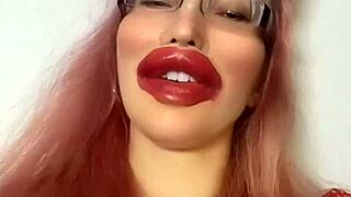 Cock rubbing face and eye fetish video