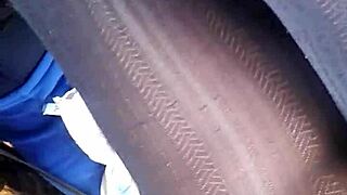 checking out nylon panties under skirt