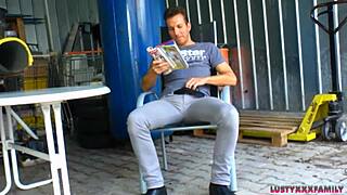 Hot milf surprises step brother masturbating, then sucks and fucks him hard