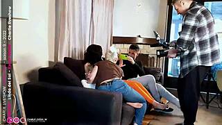 Conversational-Emoji Hey, check this wild threesome making-of with Charlie Liveshow & Linda Del Sol! 🔥💦