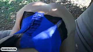 Bbw tranny from brazil outdoor blowjob and anal drilling