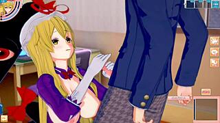 Bold hentai anime with big tits blowjob.