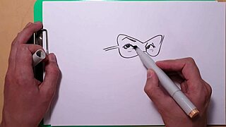 Making erotic cartoon art behind the scenes of curtains with copic markers