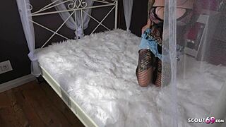 German Couple Engages in Amateur BDSM Sex Session at Home with Bondage and Fishnets