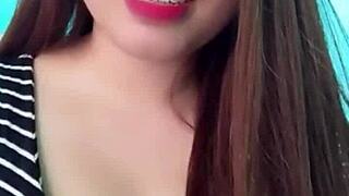 Her face is so pretty and her tits are huge