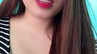 Her face is so pretty and her tits are huge