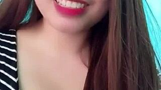 Her face is so pretty and her tits are huge