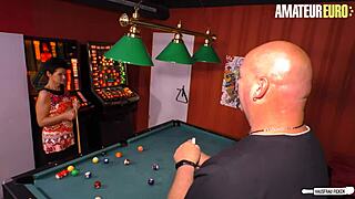 Granny Meggy drilled on pool table