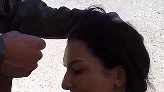 Old latina border patrol rummages mexican border