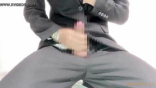 Busy Suit Guy Can't Stop Masturbating to Aoidick