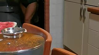 Teresa's Passionate Kitchen Cleaning With Big Ass On Display