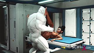 Wow! Hot Black Girl Craves Huge Cyborg Cock in Her Ass!