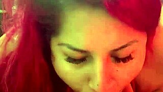 Passionate oral sex with hands from sexy redhead wife