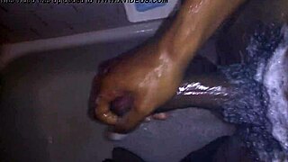 Intense shower sex with masturbation, handjob, and cumshot.