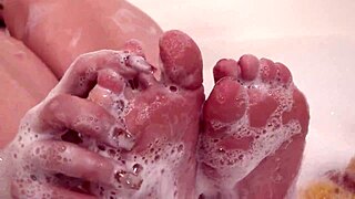 madison skye soaps up dirty feet for joi