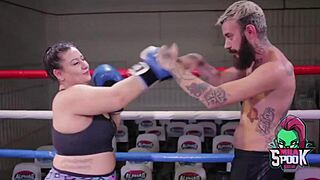 latina fighter titto gomez trains hard in the ring with big cock energy