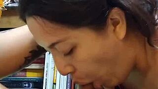 I give a rich blowjob to the young university student