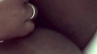 foxy loves caressing her wet shaved pussy, feeling so good with those tits out