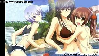 Anime girls in nude ecchi remix