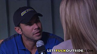 lets fuck outside - petite brunette fucked around a camp fire