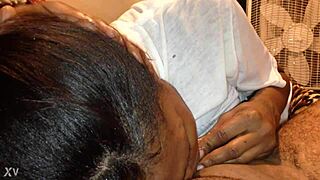 Wife's Sloppy Blowjob Sucking Cock In Intriguing Contrast To Her Usual Demure Nature