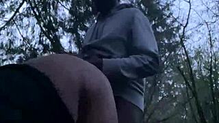 Passionate Night Sex In The Woods