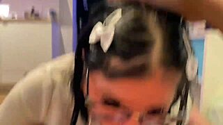 I am the secretary who loves young big cocks in lingerie, enjoying blowjobs and cumshots