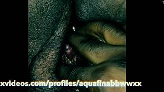 Ebony Bbw's Wet Creamy Pussy Fingered