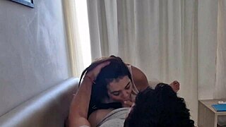 Big Cock Doesn't Fit In Mouth During Blowjob