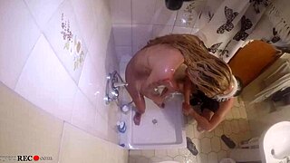 Couples enjoying relaxing shower together