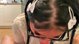 I am the secretary who loves young big cocks in lingerie, enjoying blowjobs and cumshots