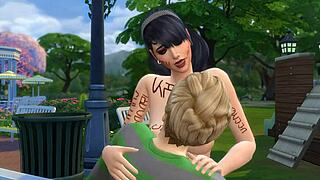 Public Slut Plays Game Outdoors!