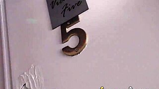 Gloryhole slut ass fucked with small tits