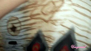 fantastisk latina tenåring anal i doggystyle action