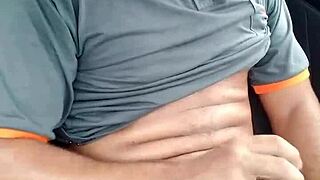 Young man masturbates outdoors in the open air