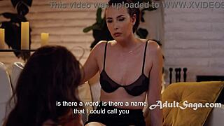 brunette femdom calls her lesbian slut for spanking