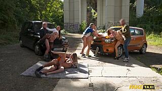 Real Eden Ivy and friends outdoor wild orgy with hot oral and vaginal sex