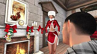 Young Santa's Wife Enjoys Group Fun With Elves In Hentai Style