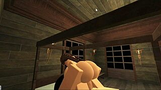 In Roblox POV, she gives blowjob then rides in cowgirl position