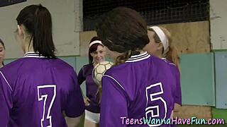 Horny teen 18+agers intensely masturbate at party with fingering and oral