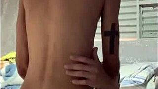 Twink Sits on Cousin's Big Dick - Full Video