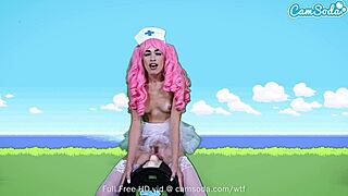 Sybian ride on Camsoda with Delilah Day’s steamy nurse Joy cosplay