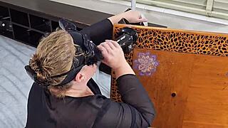 mature blonde pawg milf gets penetrated doggystyle by bbc dildo