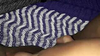 Morena boldly masturbates her wet pussy