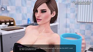 A man with a really big dick hires Violet, a young woman with large breasts and an attractive butt, to do a massage and tit job. In this animated video, he ejaculates on her breasts, and the encounter ends