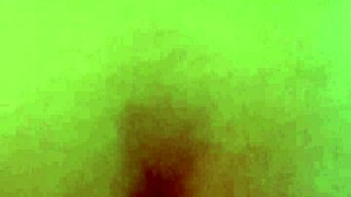 asian wife casually riding in the bedroom.